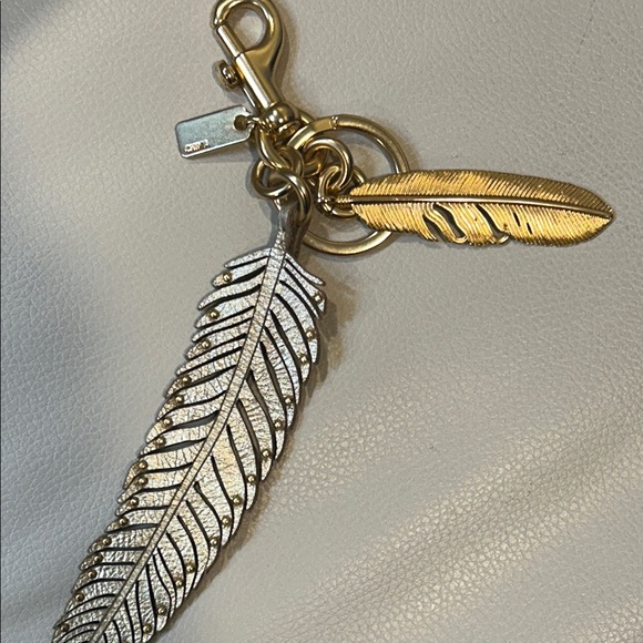 Coach Feather Metallic & Leather Keychain - Picture 6 of 6